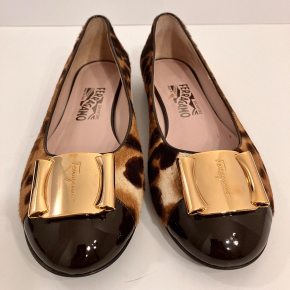 Ferragamo Animal Print Ballet Flats Size 8 - Picture 6 of 7
